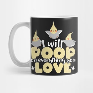 Funny kawaii cute cockatiel parrot design for bird lovers design Mug